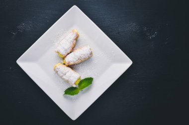 Pasta krem üzerinde arka plan ile