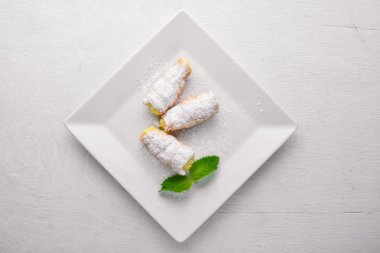 Pasta krem üzerinde arka plan ile