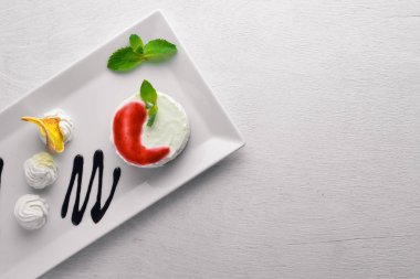 Panacotta dessert On  background