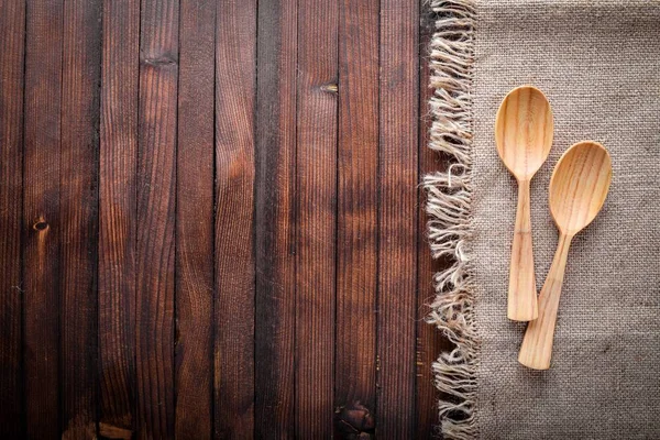 Old cutlery On Wooden background.