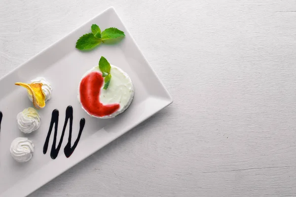 Panacotta dessert On  background