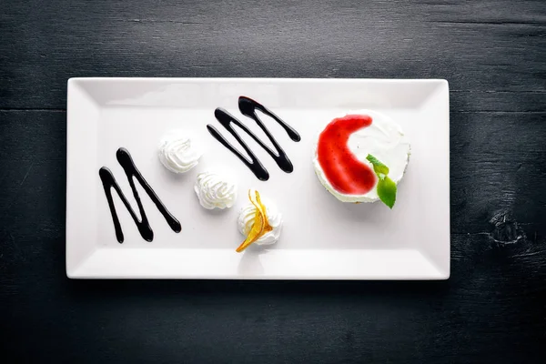 Panacotta dessert On  background