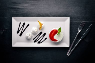 Panacotta dessert On  background