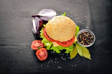 Peynir, hamburger eti