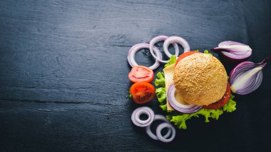 Peynir, hamburger eti