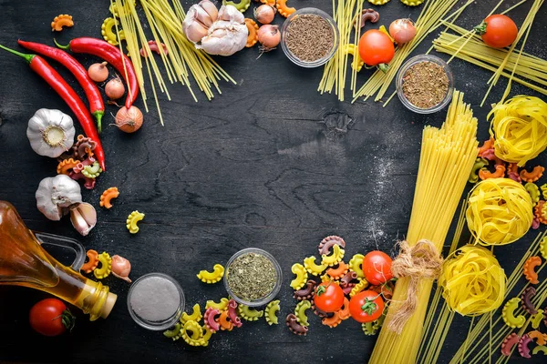 Pasta with vegetables, cherry tomatoes