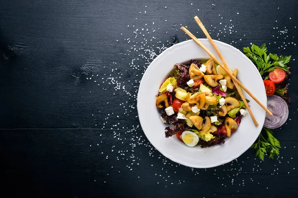 Izgara sebze salatası, mantar