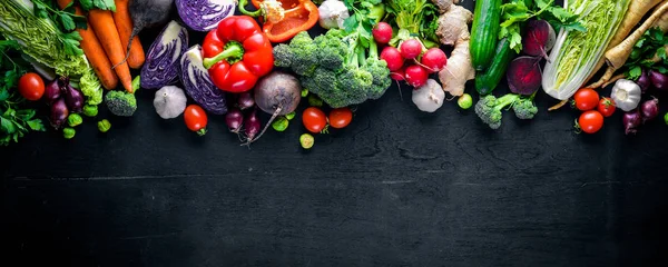 Gran conjunto de alimentos orgánicos — Foto de Stock