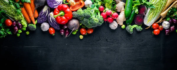 Grande conjunto de alimentos orgânicos — Fotografia de Stock