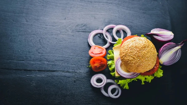 Peynir, hamburger eti