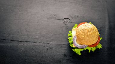 Peynir, hamburger eti