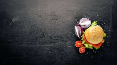 Peynir, hamburger eti