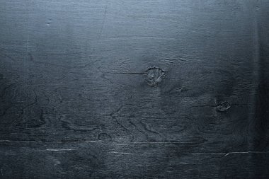 Siyah ahşap yüzey. Üstten Görünüm. Boş alan.