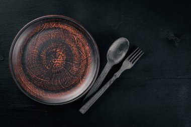 Kil yemekleri. Plaka. Üstten Görünüm. Metniniz için boş alan.