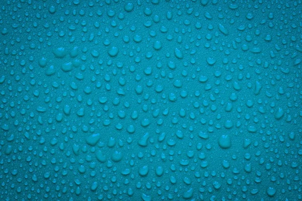 Gotas Água Fundo Azul — Fotografia de Stock