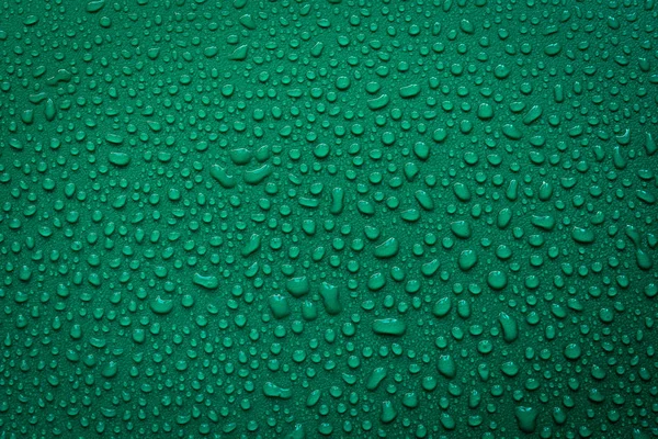 Gotas Agua Sobre Fondo Verde —  Fotos de Stock