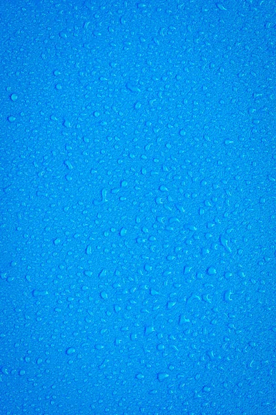 Vízcseppek Kék Háttér — Stock Fotó