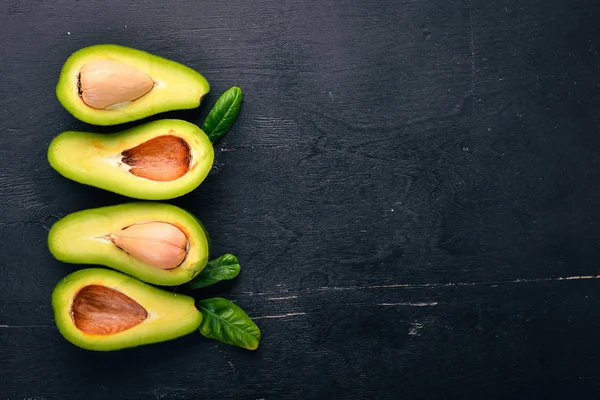 Avokado Trä Bakgrund Ovanifrån Fritt Utrymme För Din Text — Stockfoto