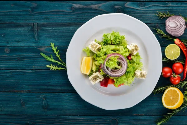신선한 야채에서 그리스 샐러드입니다 최고의 있습니다 — 스톡 사진