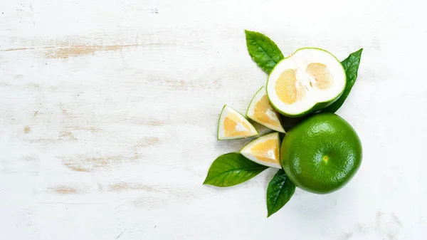 Sweetie Green Citrus Fruit Black Stone Background Top View Free — Stock Photo, Image