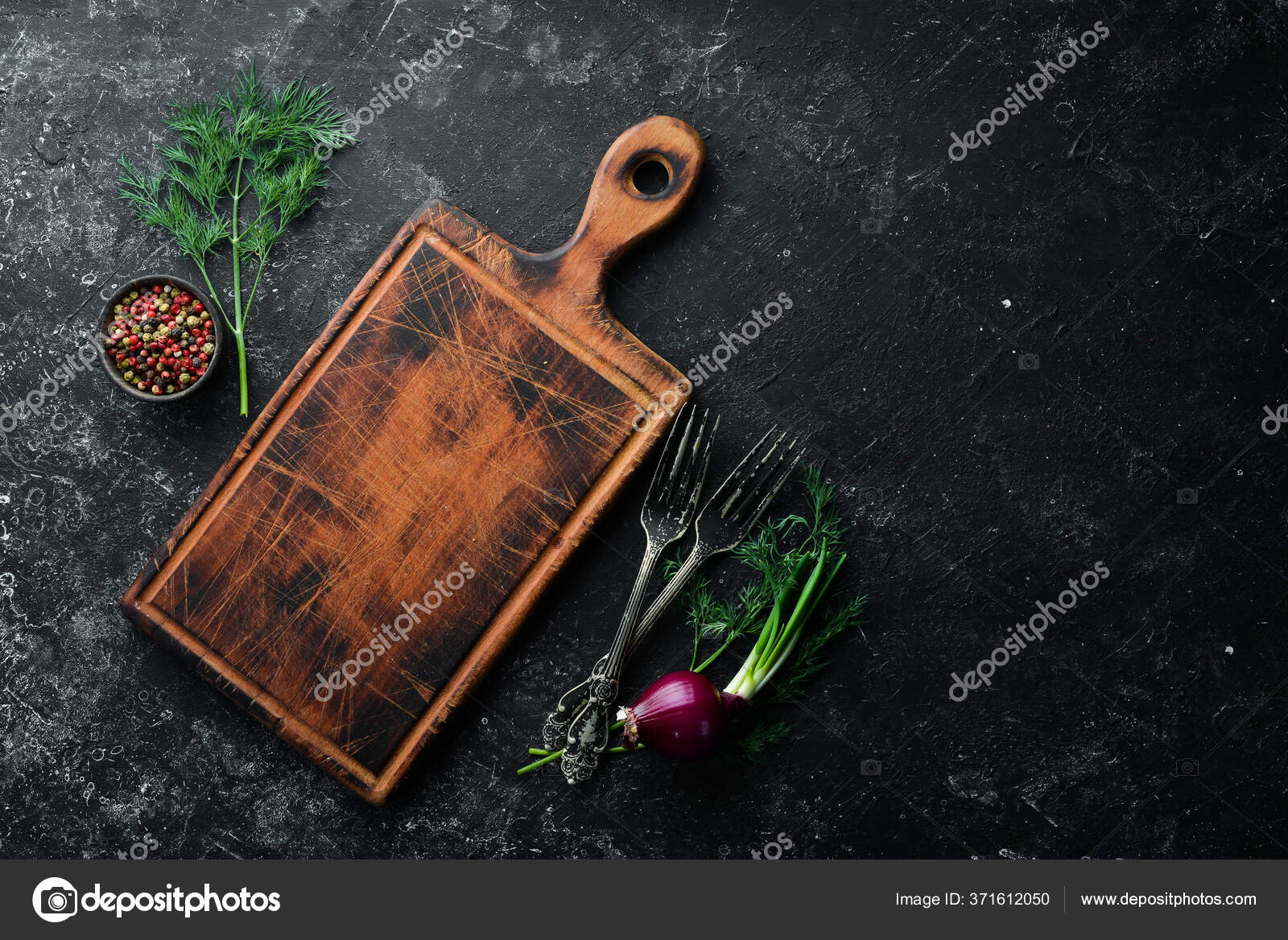 Black Kitchen Background Kitchen Board Vegetables Spices Black Stone ...