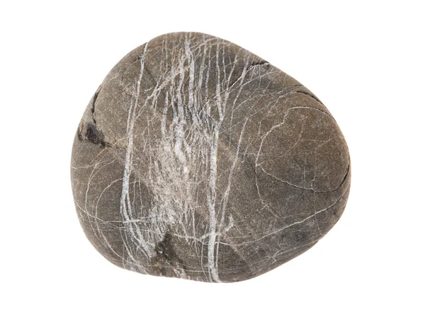 Piedra rayada grande sobre fondo blanco — Foto de Stock