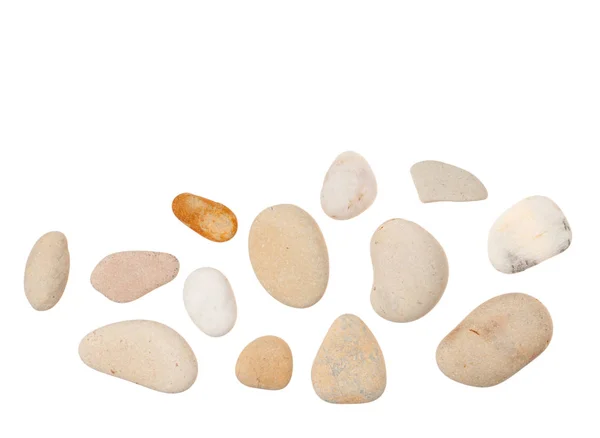 Könnyű tengeri kövek, fehér háttér — Stock Fotó