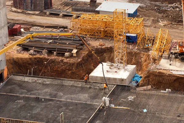 Preparação da Fundação do processo de construção da casa — Fotografia de Stock