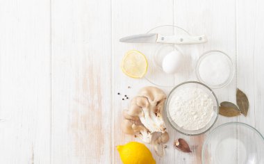 Pişirme mantar istiridye mantar beyaz