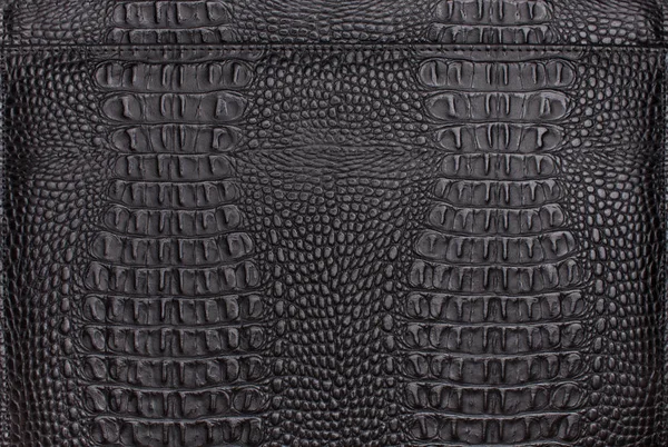 Background texture of black crocodile leather — Stock Photo, Image