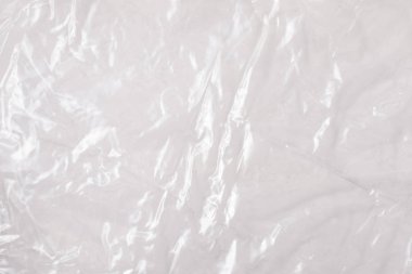 Beyaz arkaplanda polietilen şeffaf bir filmin arkaplan dokusu