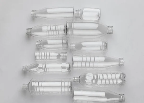 Multe Sticle Transparente Plastic Noi Pentru Ambalajele Alimentare — Fotografie, imagine de stoc