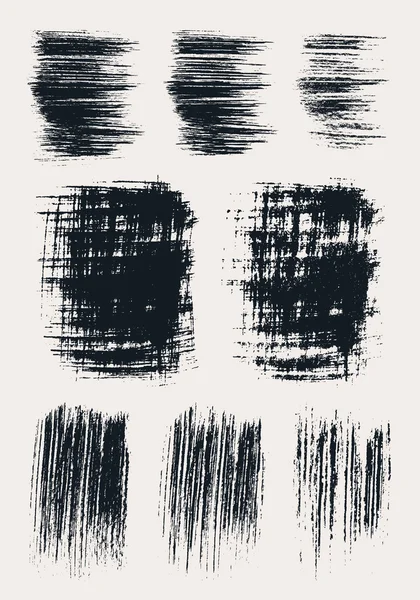 Vector set of hand drawn grunge brush strokes and stains. — Διανυσματικό Αρχείο