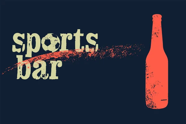 Sports Bar typografiska vintage stil grunge affisch. Retro vektorillustration. — Stock vektor