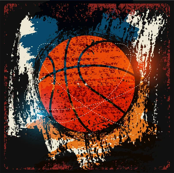 Basketbol tipografik vintage grunge tarzı poster. Retro vektör çizim.