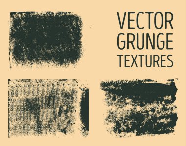 Tek renkli tasarlamak vektör grunge textures. Elle çizilmiş fırça darbeleri ve lekeleri.