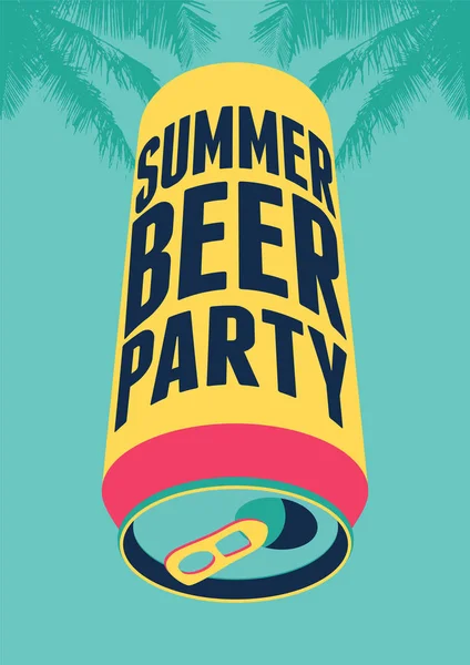 Summer Beer Party tipografia poster vintage. Ilustração vetorial retrô . — Vetor de Stock