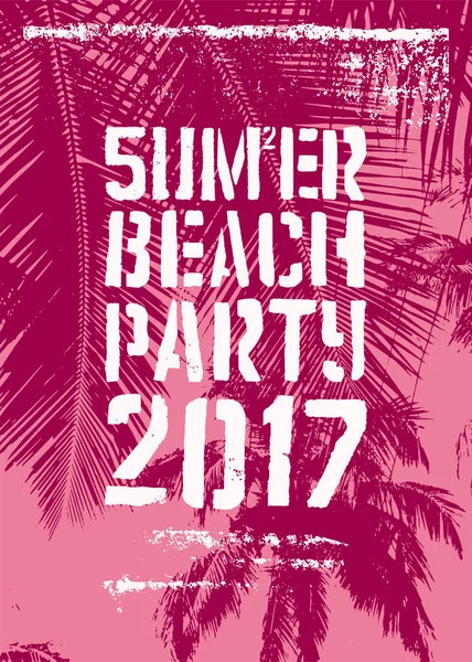 Типографический дизайн винтажного плаката Summer Beach Party. Ретро-векторная иллюстрация. — стоковый вектор