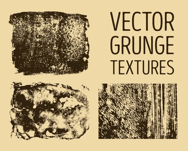 Tek renkli tasarlamak vektör grunge textures. Elle çizilmiş fırça darbeleri ve lekeleri.