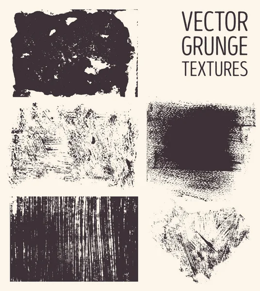 Tek renkli tasarlamak vektör grunge textures. Elle çizilmiş fırça darbeleri ve lekeleri.