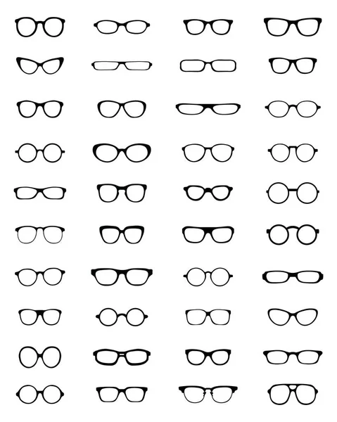 Silhouettes of eyeglasses — Stock Vector