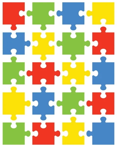 Pezzi di puzzle colorato — Vettoriale Stock