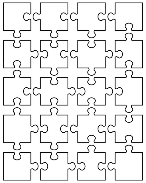 Parties séparées de puzzle blanc — Image vectorielle