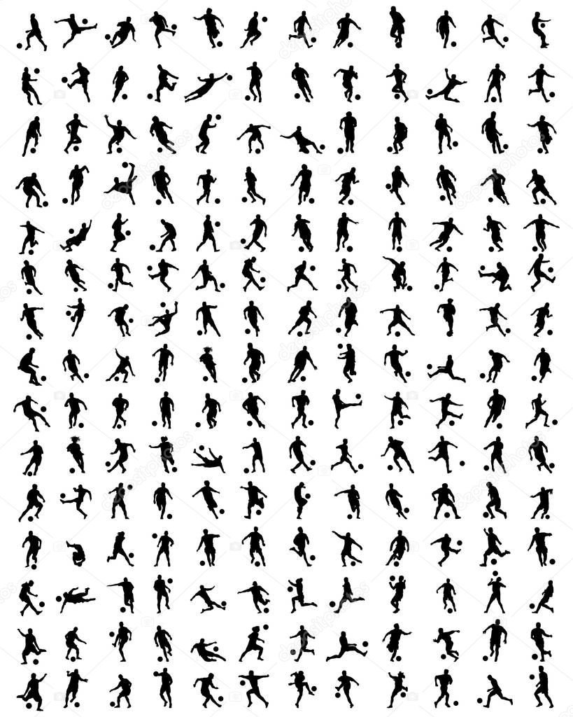 silhouettes of football players
