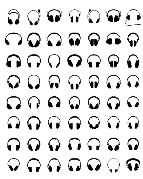Σιλουέτες των ακουστικών — Διανυσματικό Αρχείο