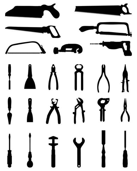 Silhouettes of tools — Stock Vector