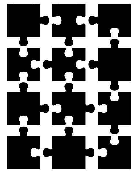 Pièces de puzzle noir — Image vectorielle