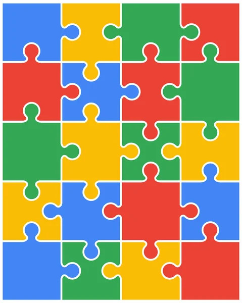 Pezzi di puzzle colorato — Vettoriale Stock