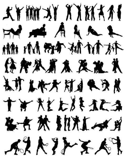 Collection de silhouettes de personnes — Image vectorielle