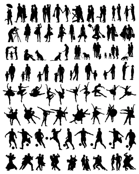 Collection de silhouettes de personnes — Image vectorielle